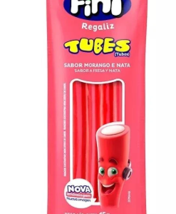 Bala de Gelatina Tubes Morango Fini 15g